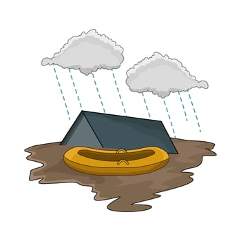 Floodwater Rising Inside Family Home vector