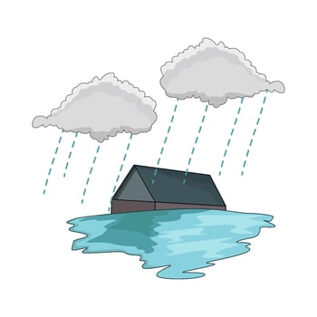 Home Submerged in Rising Water vector