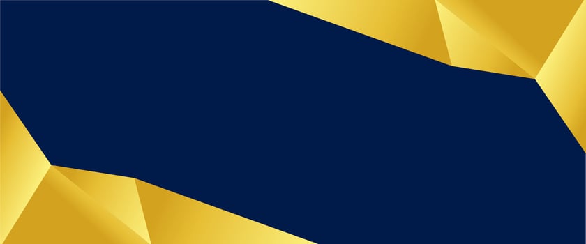 A blue and gold background with a curved shape vector