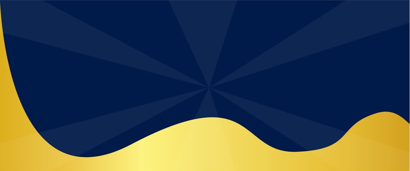 A blue and gold background with a wave pattern vector