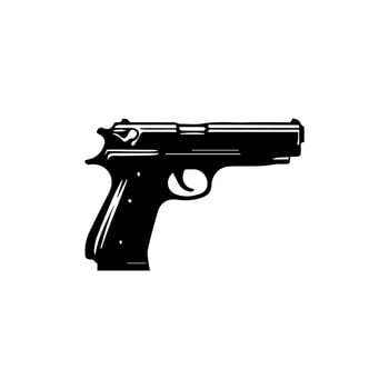 Refined Power Black Pistol Silhouette vector