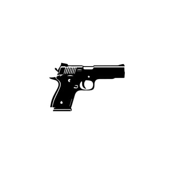 A gun is shown on a white background vector