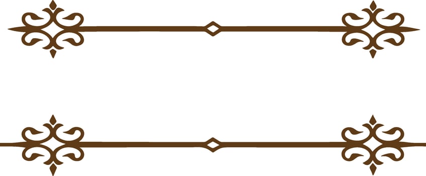 A decorative frame with brown and white vector