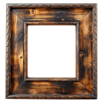 Charred Rustic Wood Frame for Bold Decor png