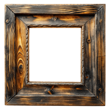 Rustic Charred Wood Frame for Cabin Decor png