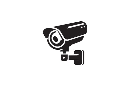 A black and white image of a security camera vector