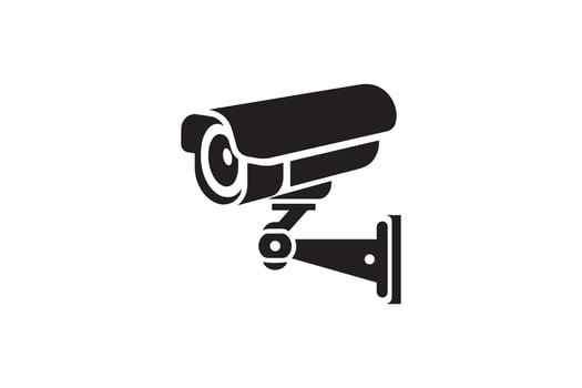 A black and white image of a security camera vector