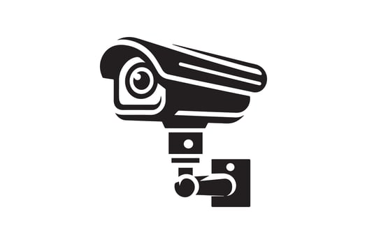 A black and white image of a security camera vector