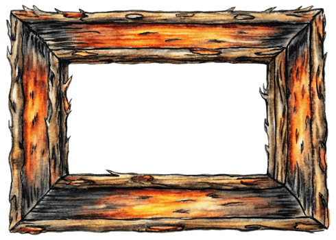 Rustic Charred Wood Frame for Art and Photos png