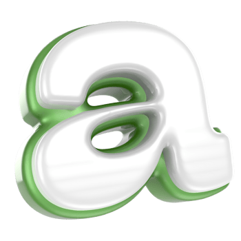 a Letter Green With White 3D Render png