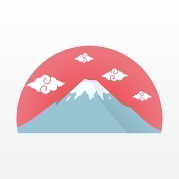 simple flat illustration of mount fuji vector