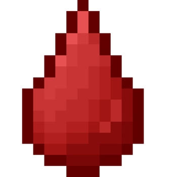 A retro-styled pixel-art illustration of a mini blood drop icon. png