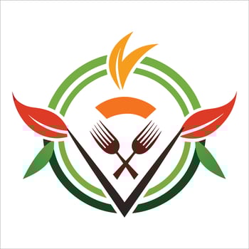 Restaurant logo design with two spoon vector