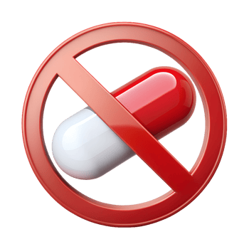 Medicine capsule and pill with no sign, cut out png