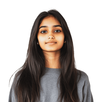 Young woman with long hair on white background png