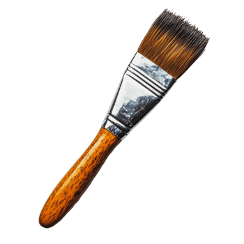 Brush with a wooden handle and bristles png