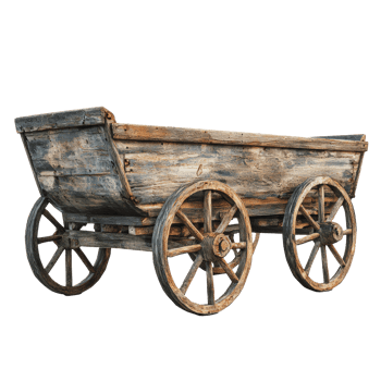 Old wooden cart in rustic style png