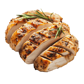 Sliced grilled chicken breast with herbs png