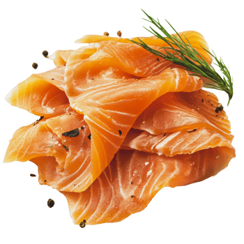 Freshly sliced salmon garnished with dill png