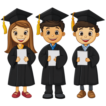 Graduating students in caps and gowns celebrating png