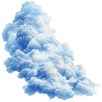 Blue fluffy cloud formation in bright daylight png