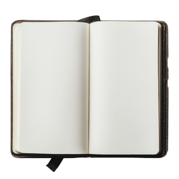 Empty leather notebook on a white background png