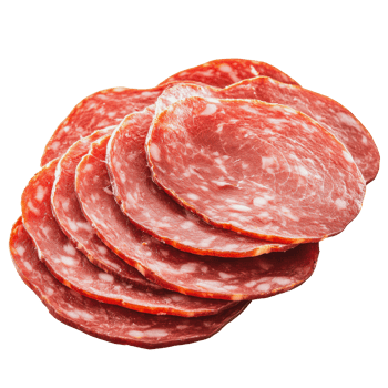 Cured meat slices on a white background png