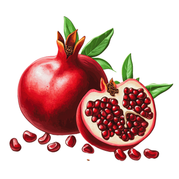 Ripe pomegranate on a white background png