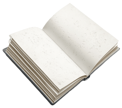 Open blank notebook, cut out - stock . png