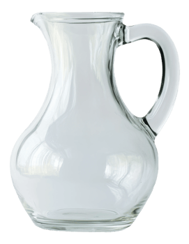 Clear glass pitcher, cut out - stock . png