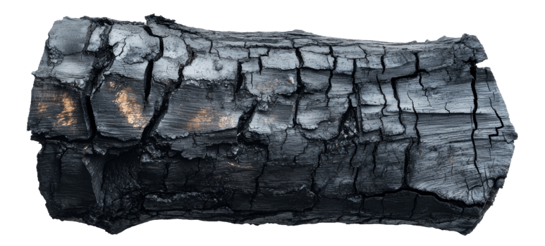 Charcoal log, cut out - stock . png