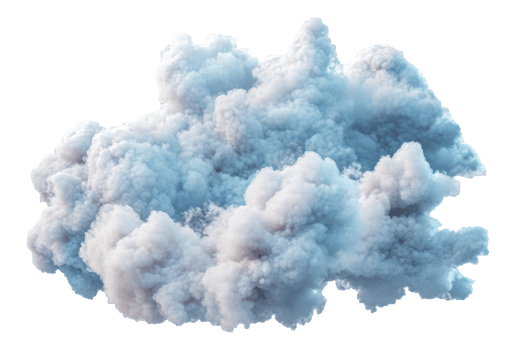 Soft white cloud formation, cut out - stock . png