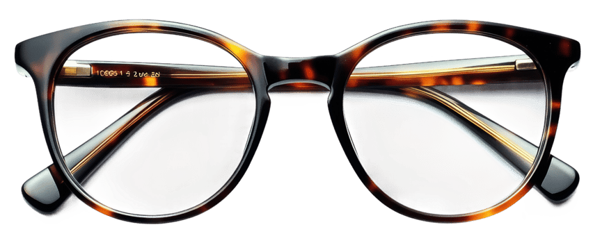 Stylish tortoiseshell eyeglasses, cut out - stock . png