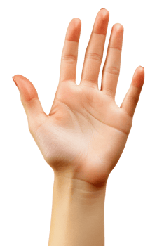 Open hand gesture, cut out - stock . png