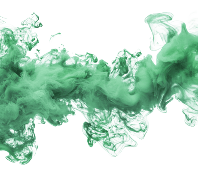 Green smoke swirling, cut out - stock . png