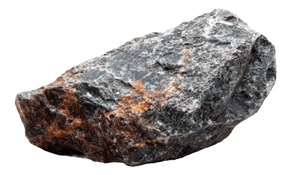 Natural rough rock with unique texture and color, cut out - stock . png