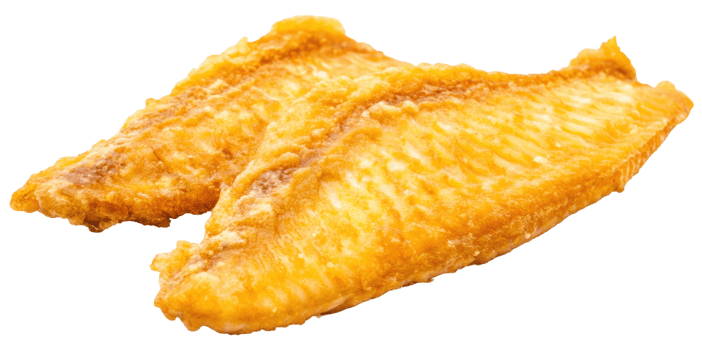 Deep-fried fish fillets, cut out - stock . png