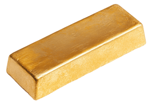 Gold bar, cut out - stock . png