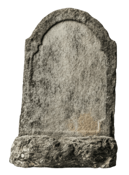 Old weathered gravestone in a cemetery, cut out - stock . png