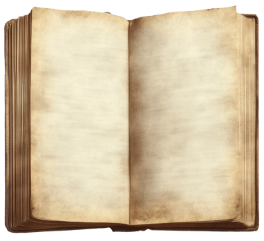 Open vintage book, cut out - stock . png