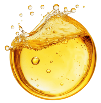 Golden liquid splash in a circular shape, cut out - stock . png