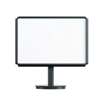 Blank outdoor sign in a simple black frame, cut out - stock . png