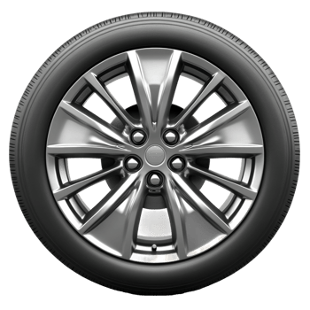 Car wheel in a studio with a modern design, cut out - stock . png