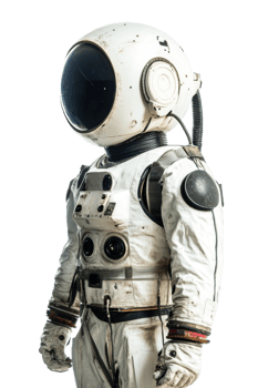 Retro astronaut, cut out - stock . png