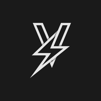 letter V electric logo, tunder bolt design logo template, illustration vector
