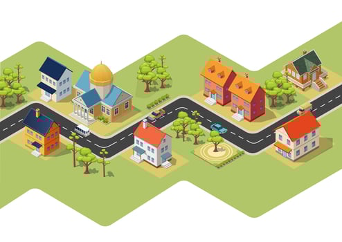 Modern comfortable suburban houses vector
