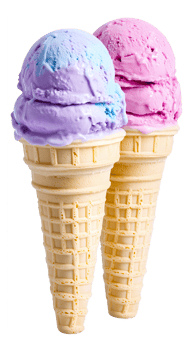 Realistic Two-Color Ice Cream Cone with Transparent Background png