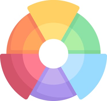 A colorful circle with four different colors vector