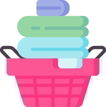 A basket with laundry in it vector