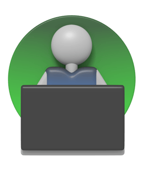 Man working with laptop png